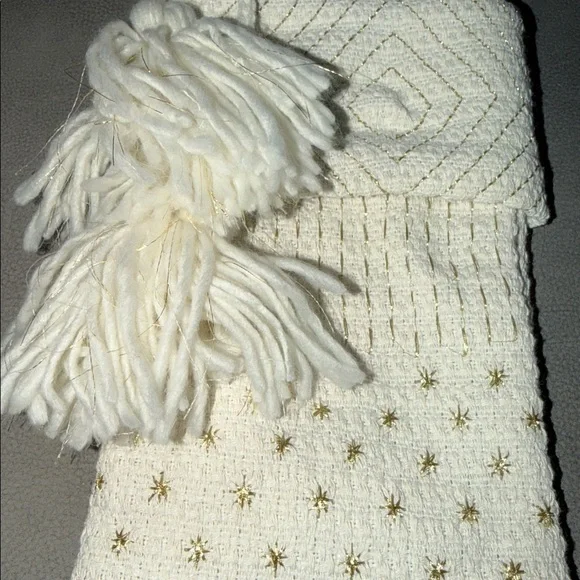Wondershop Knit Metallic Thread Starburst and Pom Pom Stocking - Picture 4 of 5
